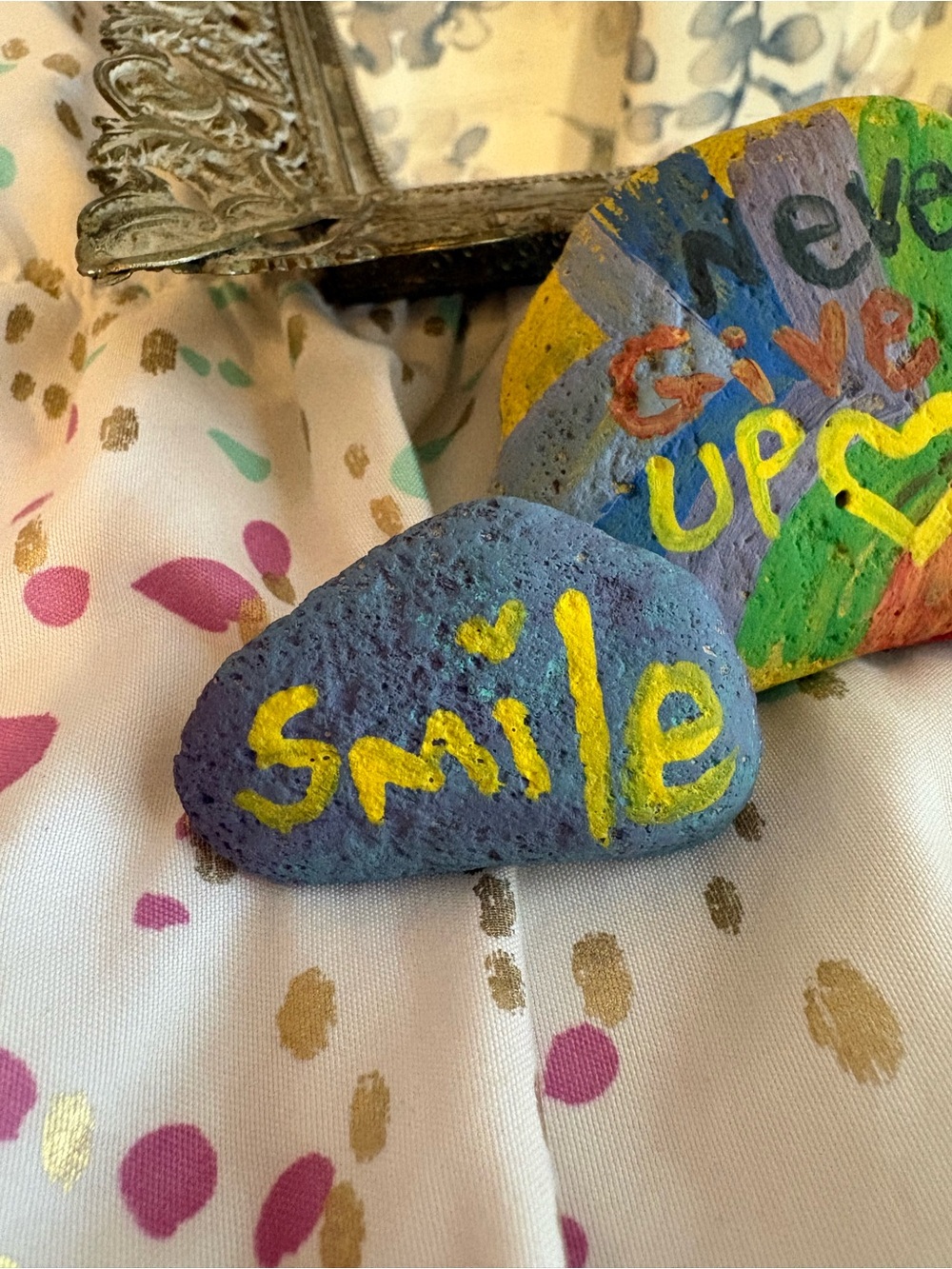 Hand-Painted Inspirational PRIDE Rocks - Rainbow & Turquoise - Picture 4 of 4